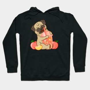 Pug and Peach Boba Drink Hoodie